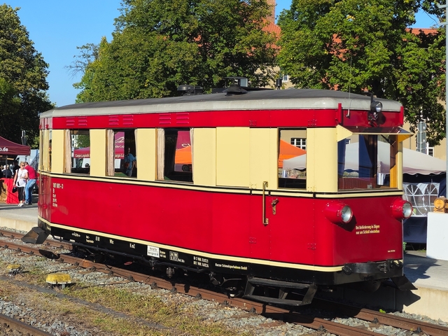Abb.: Triebwagen 187-001 "T1" der Harzer Schmalspurbahnen.