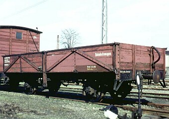 Güterwagen 113 noch als Herforder Kleinbahn 113 am 2.4.1966 in Herford, Photo: Hartmut Brandt